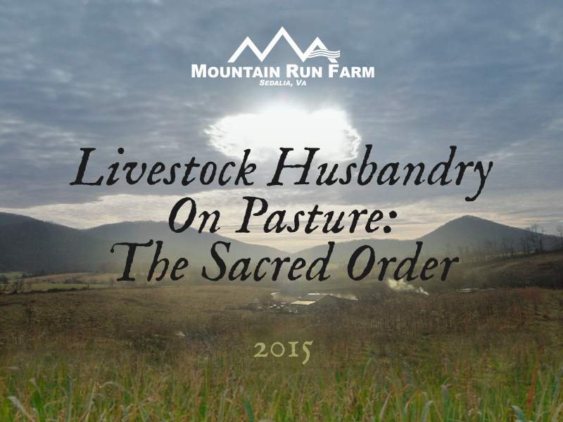 Livestock Husbandry On Pasture: The Sacred Order