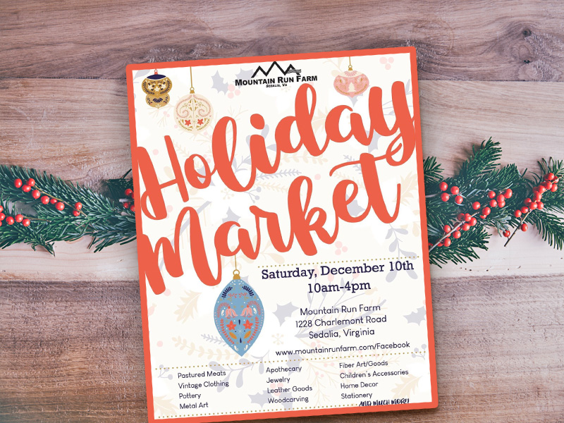 Holiday Market at Mountain Run Farm! – 12/10/22